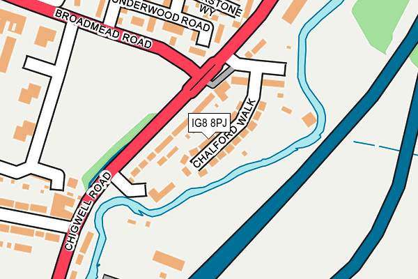 IG8 8PJ map - OS OpenMap – Local (Ordnance Survey)