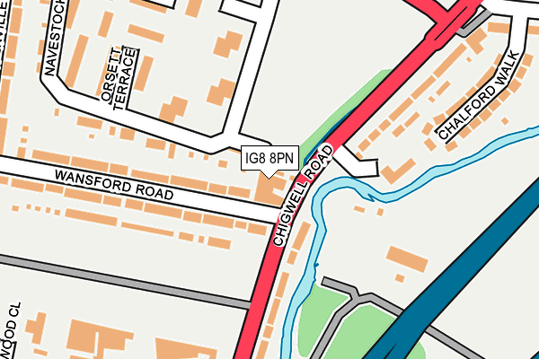 IG8 8PN map - OS OpenMap – Local (Ordnance Survey)