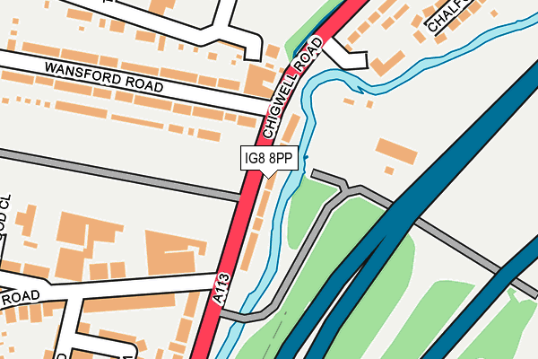 IG8 8PP map - OS OpenMap – Local (Ordnance Survey)