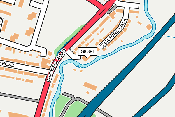 IG8 8PT map - OS OpenMap – Local (Ordnance Survey)