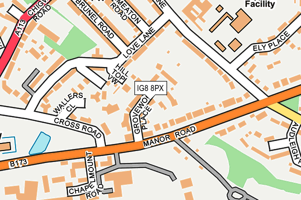 IG8 8PX map - OS OpenMap – Local (Ordnance Survey)