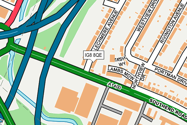 IG8 8QE map - OS OpenMap – Local (Ordnance Survey)