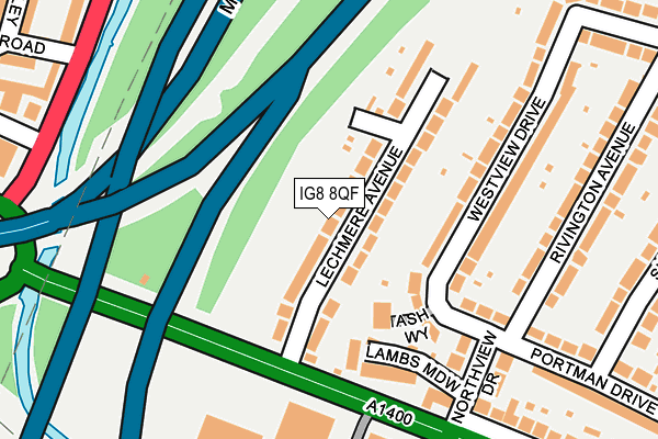 IG8 8QF map - OS OpenMap – Local (Ordnance Survey)