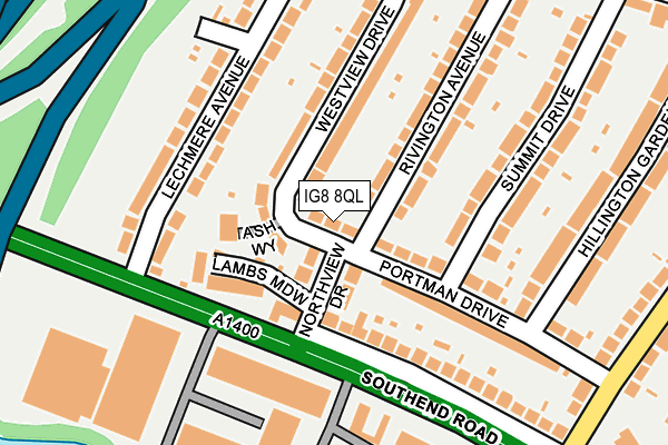 IG8 8QL map - OS OpenMap – Local (Ordnance Survey)