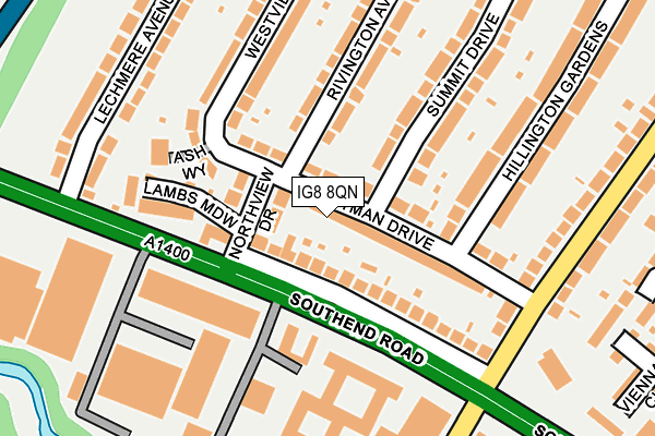 IG8 8QN map - OS OpenMap – Local (Ordnance Survey)