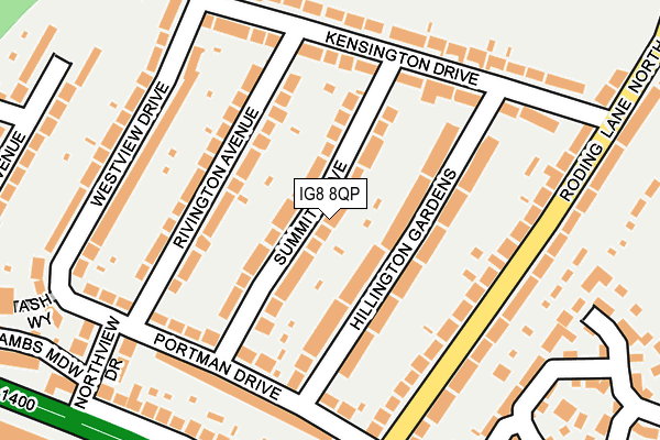 IG8 8QP map - OS OpenMap – Local (Ordnance Survey)