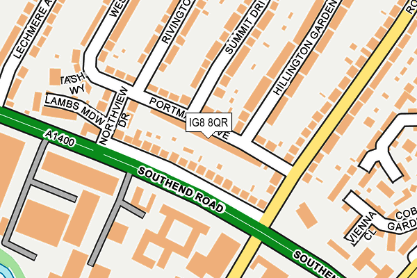 IG8 8QR map - OS OpenMap – Local (Ordnance Survey)