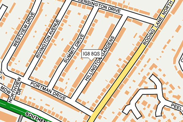 IG8 8QS map - OS OpenMap – Local (Ordnance Survey)