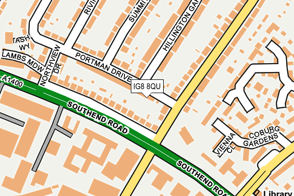 IG8 8QU map - OS OpenMap – Local (Ordnance Survey)