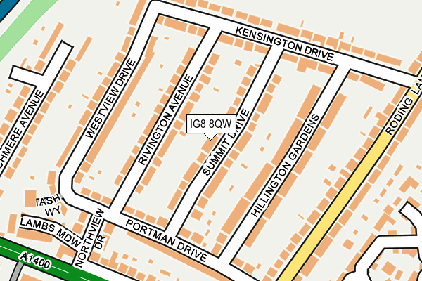 IG8 8QW map - OS OpenMap – Local (Ordnance Survey)