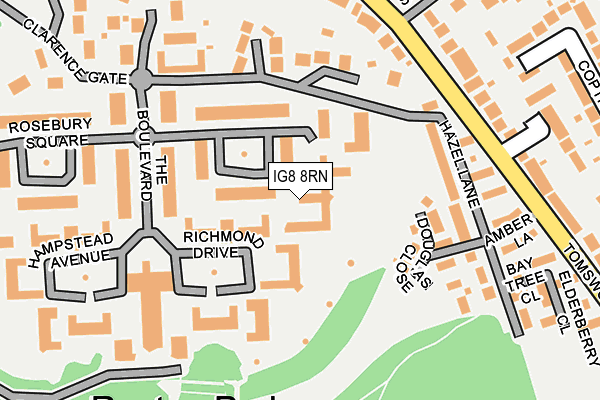 IG8 8RN map - OS OpenMap – Local (Ordnance Survey)