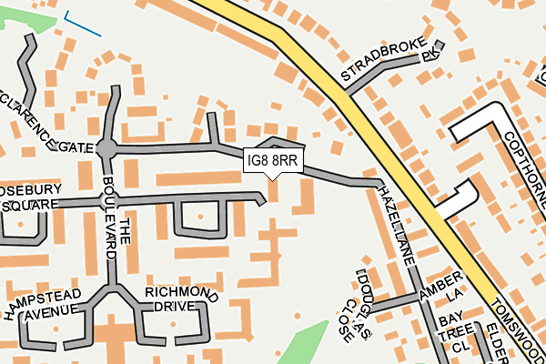 IG8 8RR map - OS OpenMap – Local (Ordnance Survey)