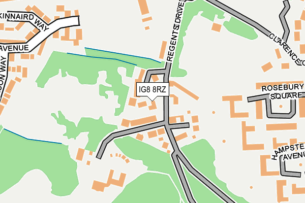 IG8 8RZ map - OS OpenMap – Local (Ordnance Survey)
