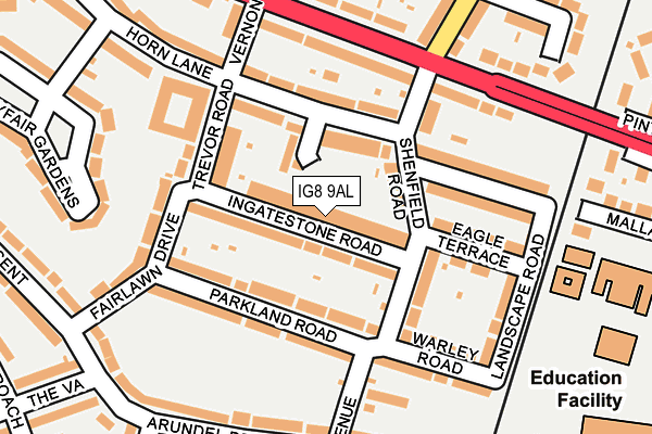 IG8 9AL map - OS OpenMap – Local (Ordnance Survey)