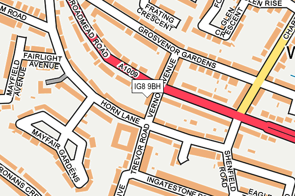 IG8 9BH map - OS OpenMap – Local (Ordnance Survey)