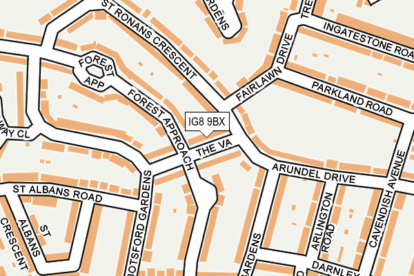 IG8 9BX map - OS OpenMap – Local (Ordnance Survey)