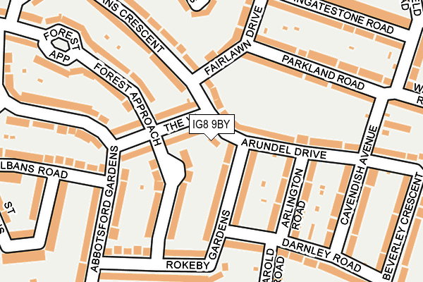 IG8 9BY map - OS OpenMap – Local (Ordnance Survey)