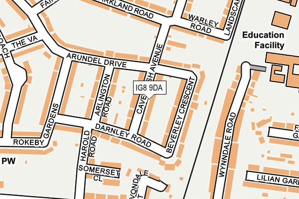 IG8 9DA map - OS OpenMap – Local (Ordnance Survey)