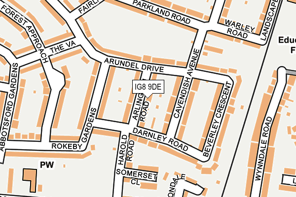 IG8 9DE map - OS OpenMap – Local (Ordnance Survey)