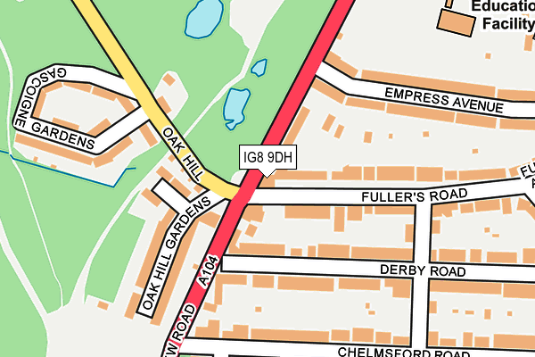 IG8 9DH map - OS OpenMap – Local (Ordnance Survey)