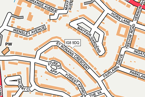 IG8 9DQ map - OS OpenMap – Local (Ordnance Survey)