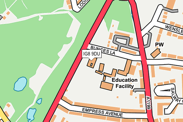IG8 9DU map - OS OpenMap – Local (Ordnance Survey)
