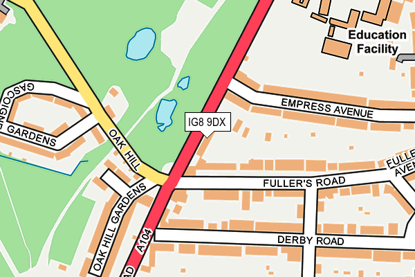 IG8 9DX map - OS OpenMap – Local (Ordnance Survey)