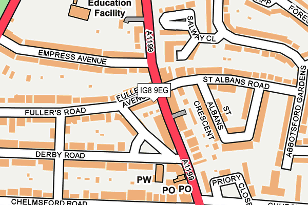 IG8 9EG map - OS OpenMap – Local (Ordnance Survey)