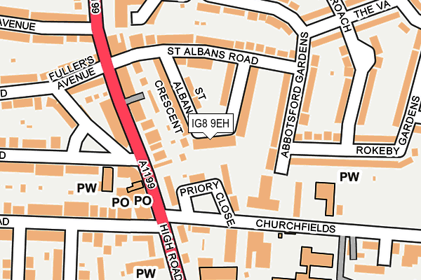 IG8 9EH map - OS OpenMap – Local (Ordnance Survey)
