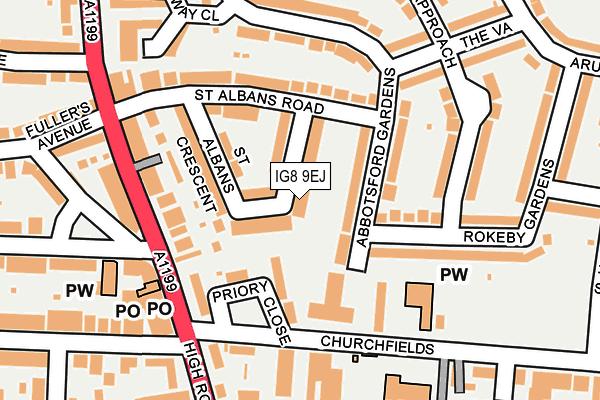 IG8 9EJ map - OS OpenMap – Local (Ordnance Survey)