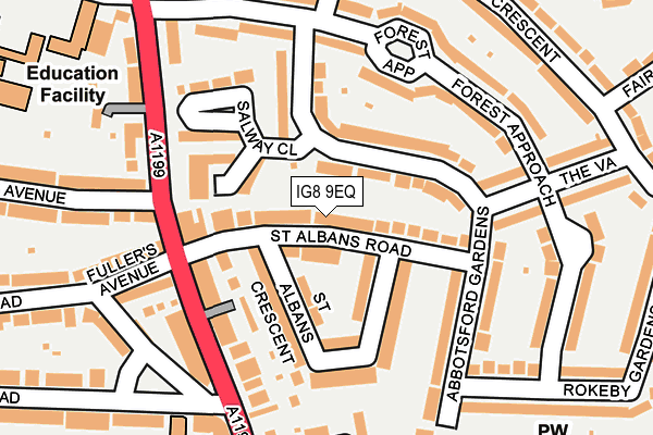 IG8 9EQ map - OS OpenMap – Local (Ordnance Survey)