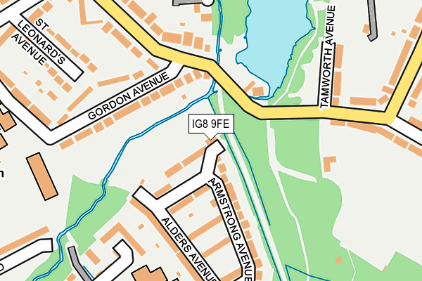 IG8 9FE map - OS OpenMap – Local (Ordnance Survey)
