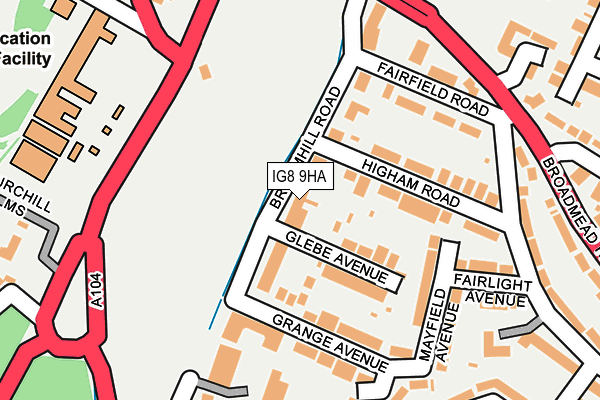 IG8 9HA map - OS OpenMap – Local (Ordnance Survey)