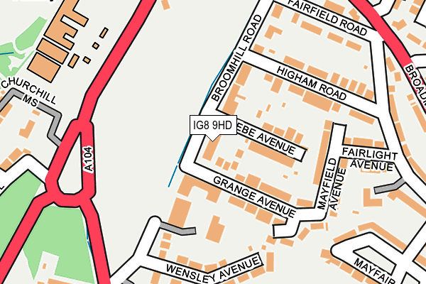 IG8 9HD map - OS OpenMap – Local (Ordnance Survey)