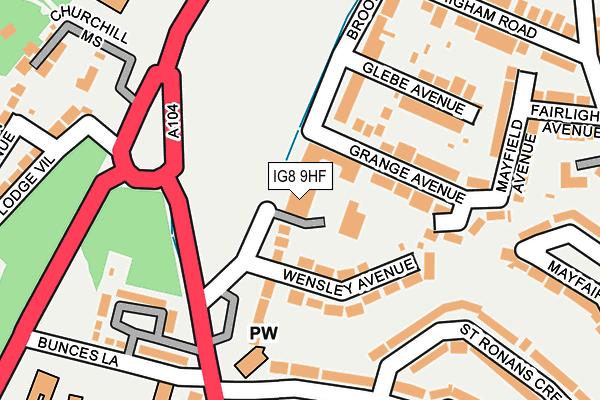 IG8 9HF map - OS OpenMap – Local (Ordnance Survey)