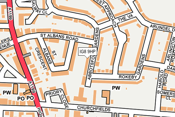 IG8 9HP map - OS OpenMap – Local (Ordnance Survey)