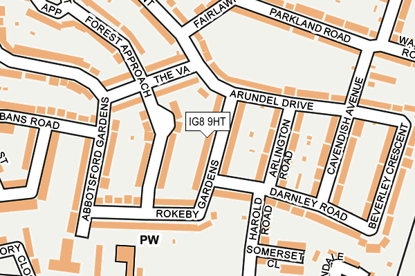IG8 9HT map - OS OpenMap – Local (Ordnance Survey)