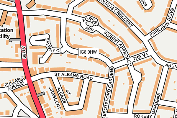 IG8 9HW map - OS OpenMap – Local (Ordnance Survey)