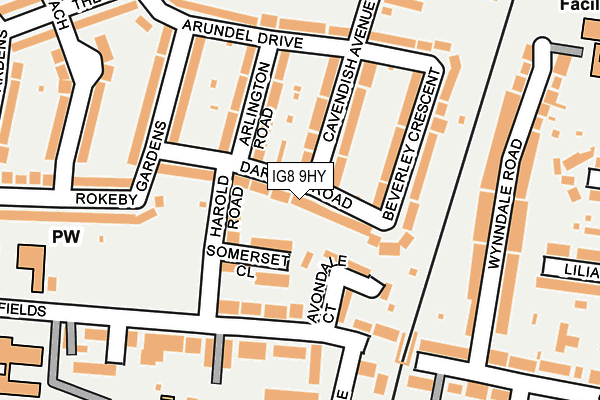 IG8 9HY map - OS OpenMap – Local (Ordnance Survey)
