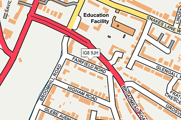 IG8 9JH map - OS OpenMap – Local (Ordnance Survey)