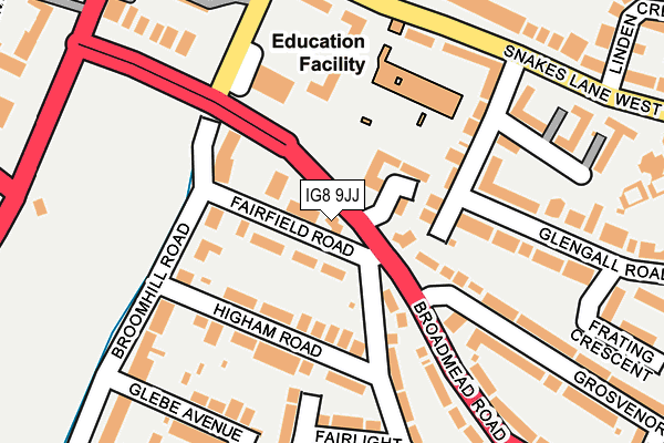 IG8 9JJ map - OS OpenMap – Local (Ordnance Survey)