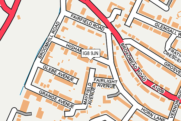 IG8 9JN map - OS OpenMap – Local (Ordnance Survey)