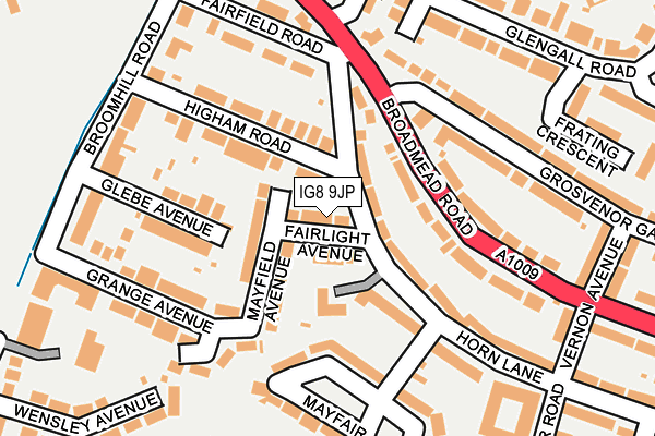 IG8 9JP map - OS OpenMap – Local (Ordnance Survey)