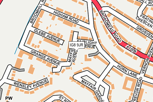 IG8 9JR map - OS OpenMap – Local (Ordnance Survey)