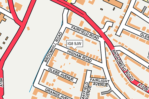 IG8 9JW map - OS OpenMap – Local (Ordnance Survey)