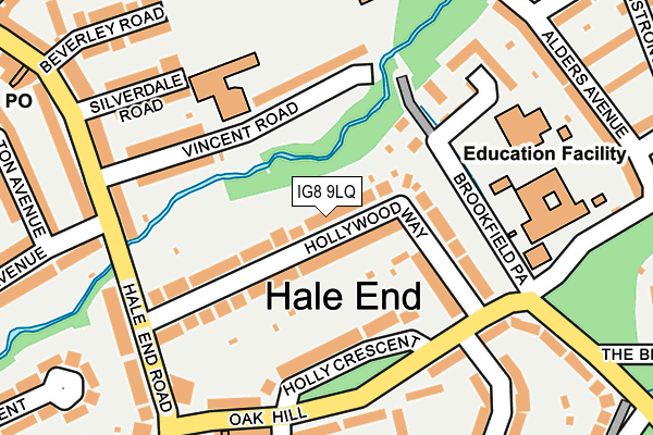 IG8 9LQ map - OS OpenMap – Local (Ordnance Survey)