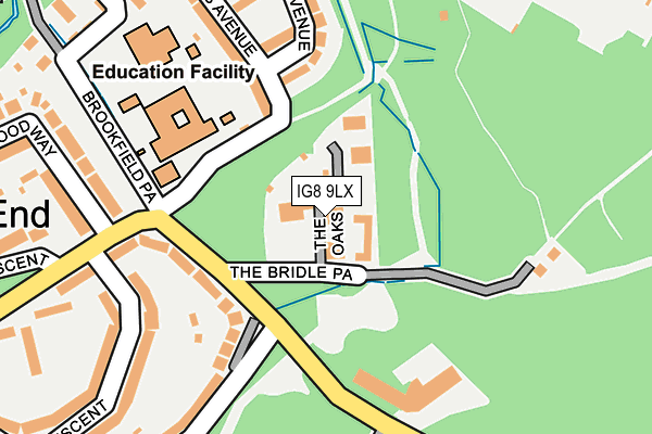 IG8 9LX map - OS OpenMap – Local (Ordnance Survey)