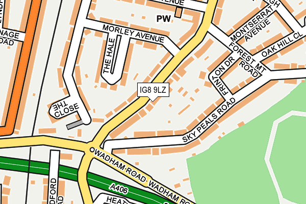 IG8 9LZ map - OS OpenMap – Local (Ordnance Survey)