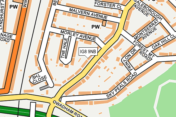 IG8 9NB map - OS OpenMap – Local (Ordnance Survey)