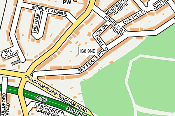 IG8 9NE map - OS OpenMap – Local (Ordnance Survey)